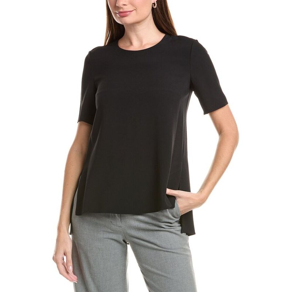 Adam Lippes Womens Back Pleat Top, Black